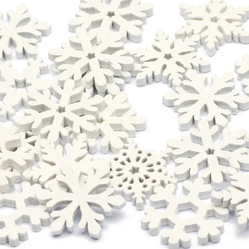 CraftyWinter | Weiße Schneeflocken aus Holz 0