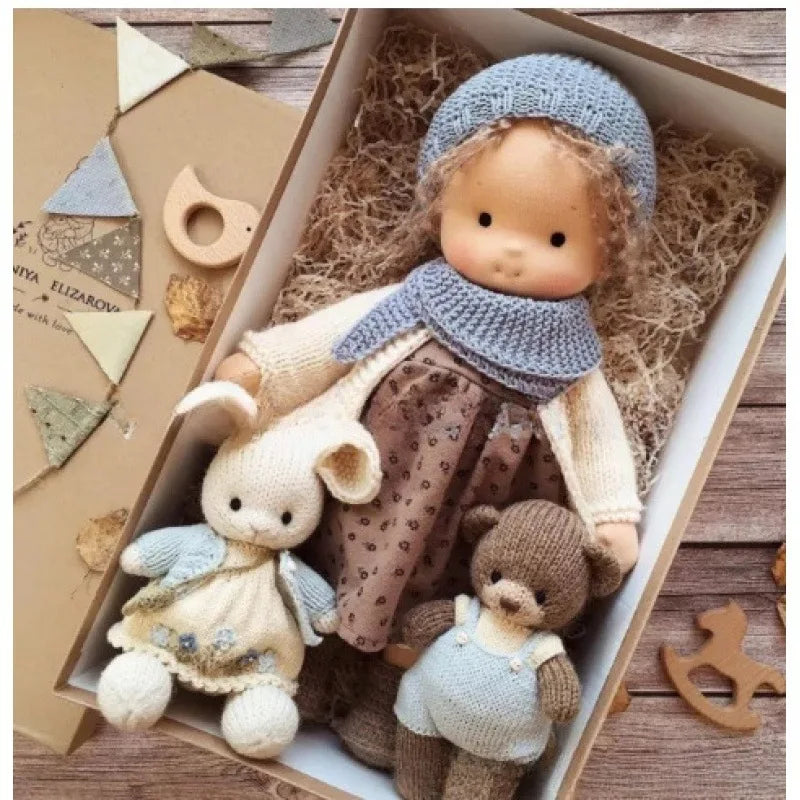 Cute Soft Plush Toys Waldorf Handmade Cute Cotton Stuffed Plush Doll Packaging Dolls Fabricchanging Box Best Children Birthda 20