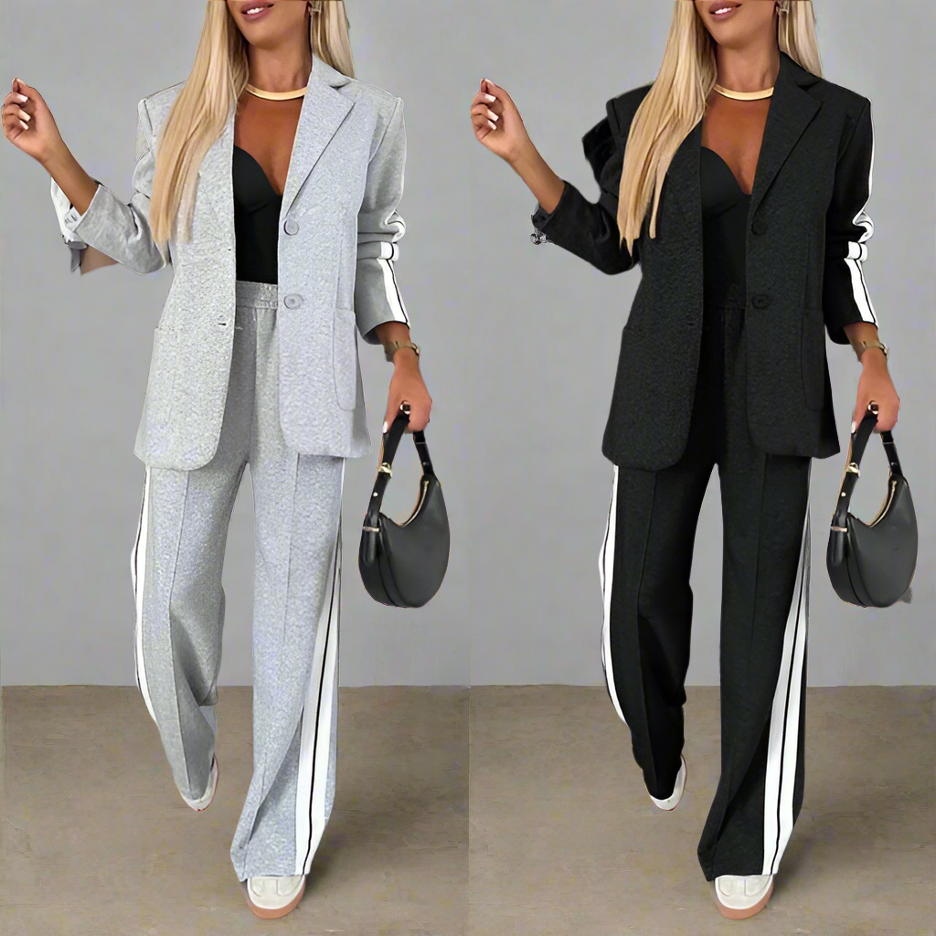 Damen-Hosenanzug mit Kontraststreifen | Elegant | Vielseitig und Modern 8