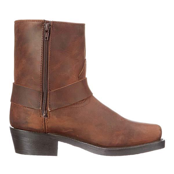 Damen Mid-Cut Lederbikerstiefel Schwarz mit Gurt – Stilvolle und Robuste Stiefel für Alltag und Freizeit 2