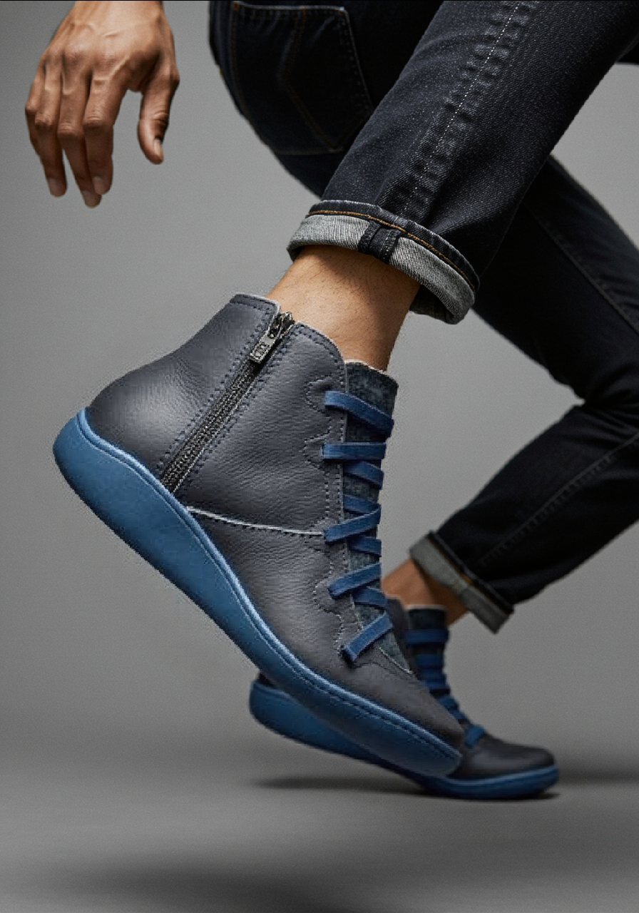 Damen Stiefeletten Grün PU-Leder Mit Reißverschluss Warm Und Wasserdicht 1