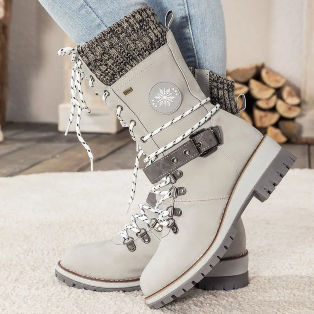 Damen Winterstiefel mit Gestrickter Manschette und Anti-Rutsch-Sohle – Warme Winterschuhe für Stil und Komfort 10