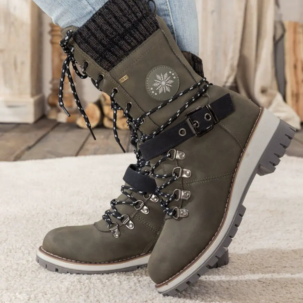 Damen Winterstiefel mit Gestrickter Manschette und Anti-Rutsch-Sohle – Warme Winterschuhe für Stil und Komfort 5