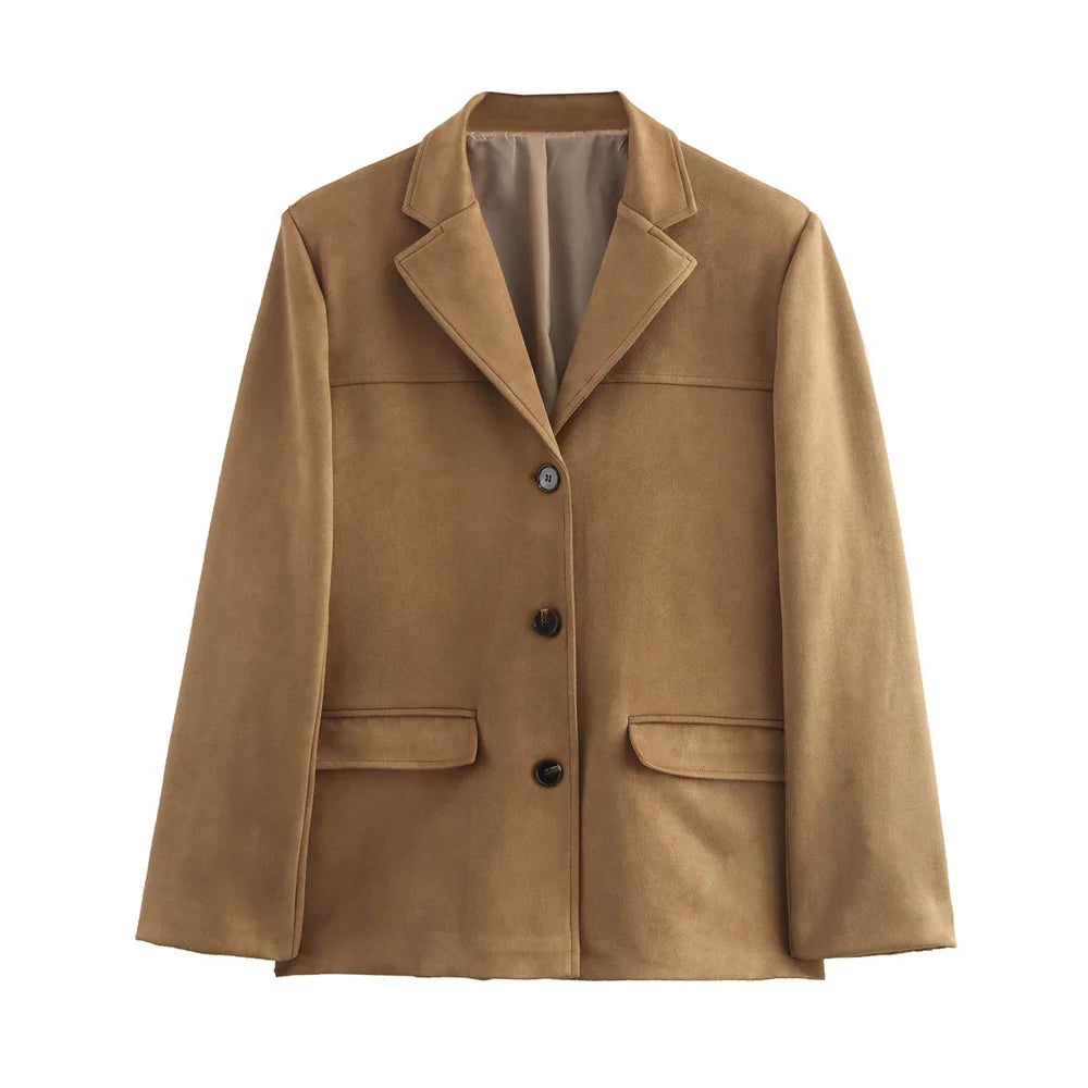 Damenjacke aus Wildleder – Vintage Braune Demi-Saison Jacke für Herbst und Winter 7