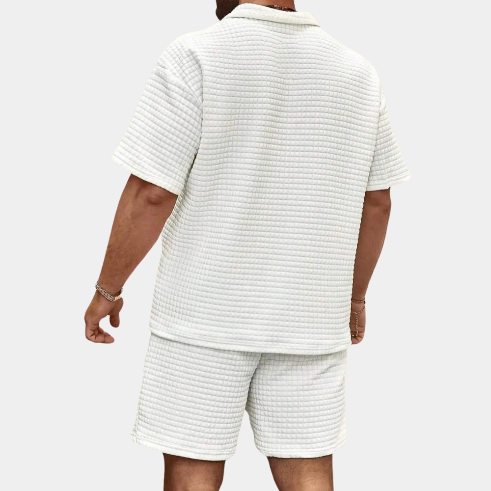 Herren Set Kurzarm Polo und Shorts Atmungsaktives Material-3