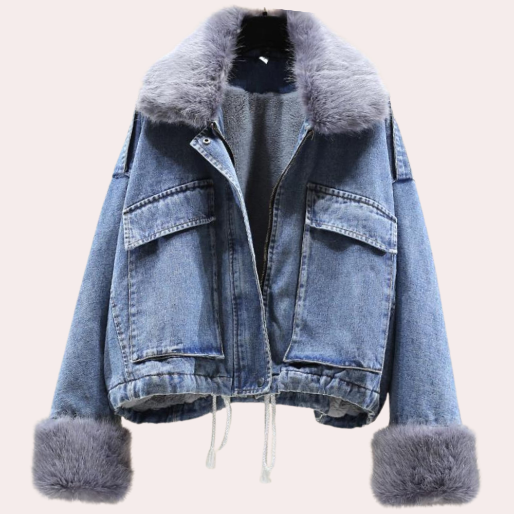Delilah | Moderne Denim-Daunen-Winterjacke für Damen 0
