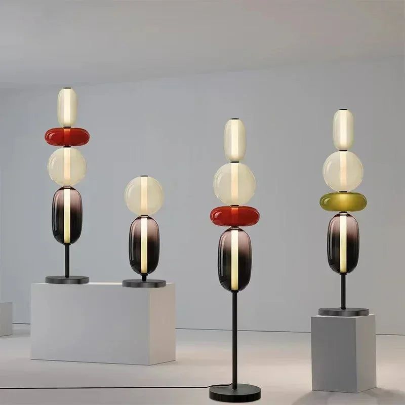 Designer Stehlampe mit Farbwechsel – LED Bogenlampe für Wohnzimmer, moderne Stehleuchte aus Eisen und Glas 1