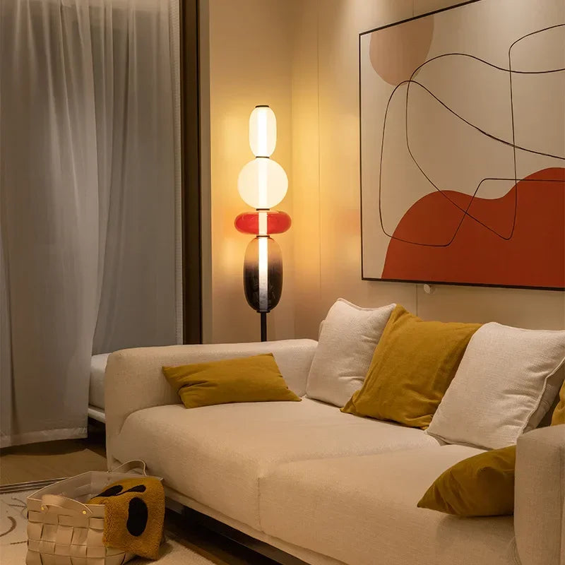 Designer Stehlampe mit Farbwechsel – LED Bogenlampe für Wohnzimmer, moderne Stehleuchte aus Eisen und Glas 2
