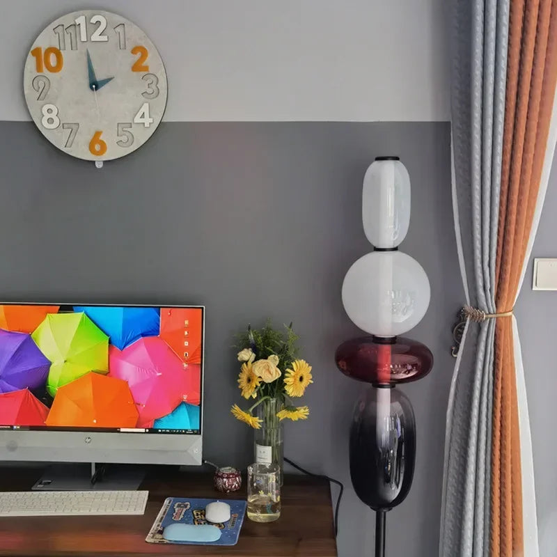 Designer Stehlampe mit Farbwechsel – LED Bogenlampe für Wohnzimmer, moderne Stehleuchte aus Eisen und Glas 5