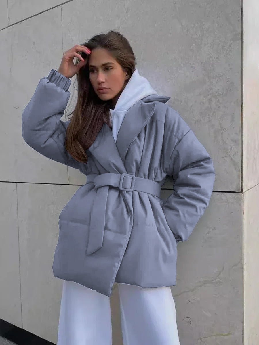 Dolie | Puffer-Winterjacke mit Gürtel für Damen 2