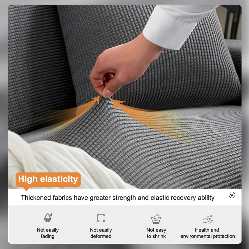 Elastischer Sofabezug aus Jacquard – Wasserabweisend, Rutschfest, Maschinenwaschbar für 1- bis 4-Sitzer Couch 6