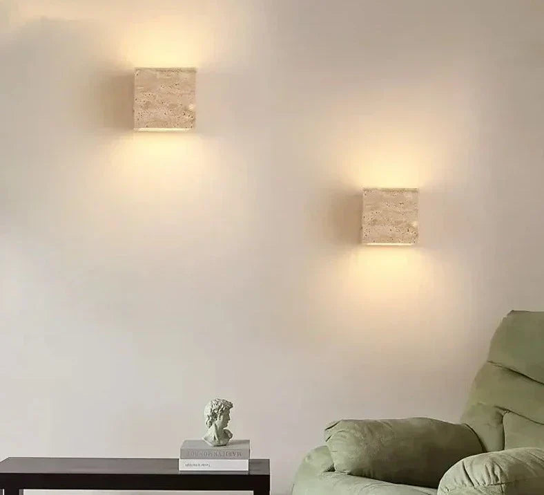 Elegante Gelbe Stein Wandlampe mit LED-Technologie – Moderne Wandleuchte für Innenräume, Energieeffiziente Beleuchtung 5