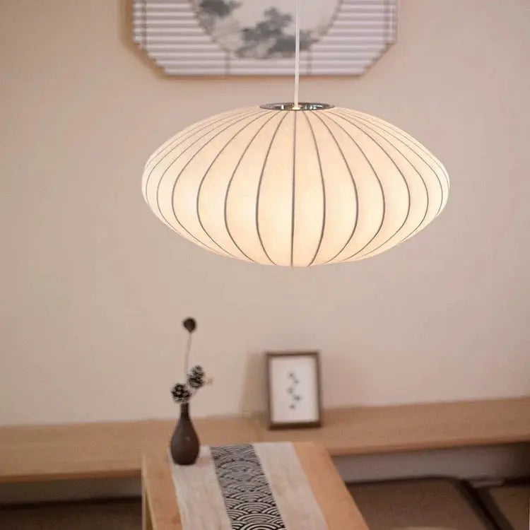 Elegante Pendelleuchte mit Seidenfinish für Esszimmer und Wohnzimmer – Minimalistische Hängeleuchte im Japandi-Stil 4