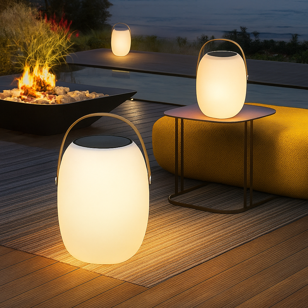 Elegante tragbare Solar-Terrassenlampe 1