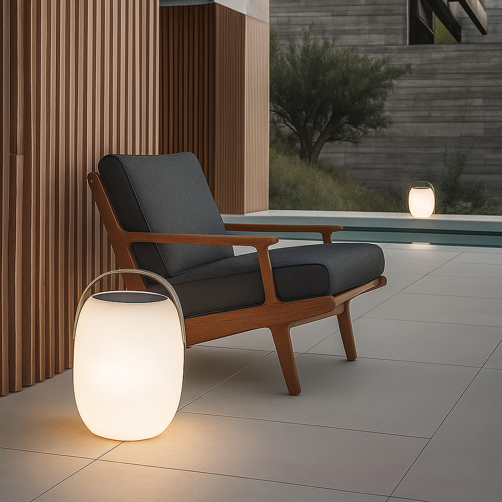 Elegante tragbare Solar-Terrassenlampe 3