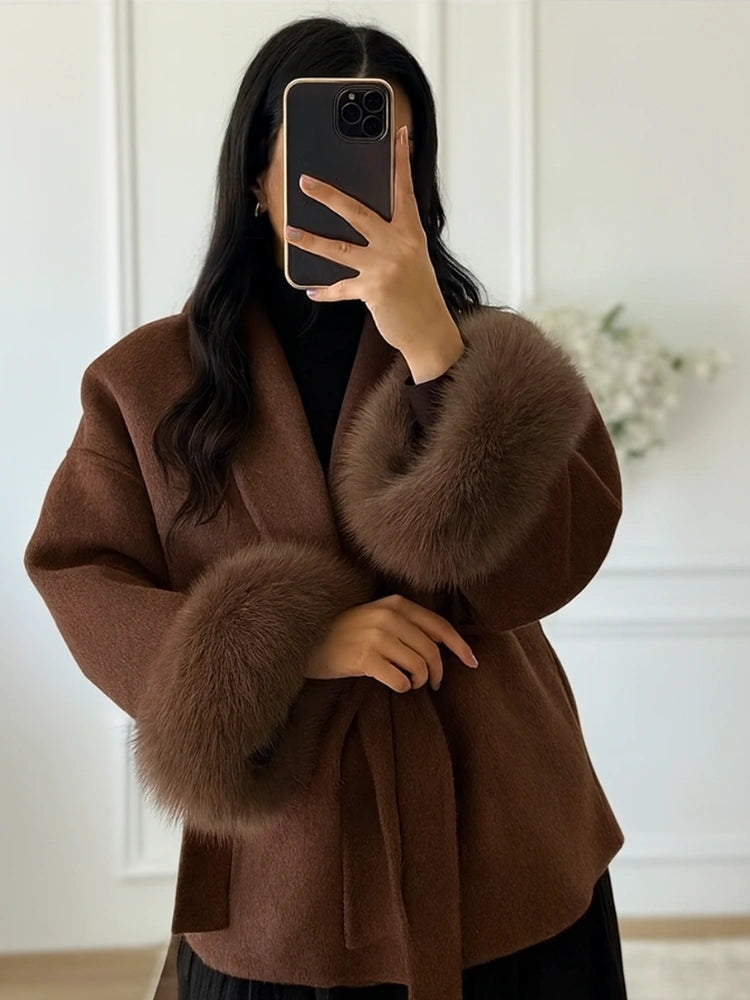 Eleganter Damenmantel mit Schnürung – Modischer und Bequemer Überwurf für Winter und Alltag 6