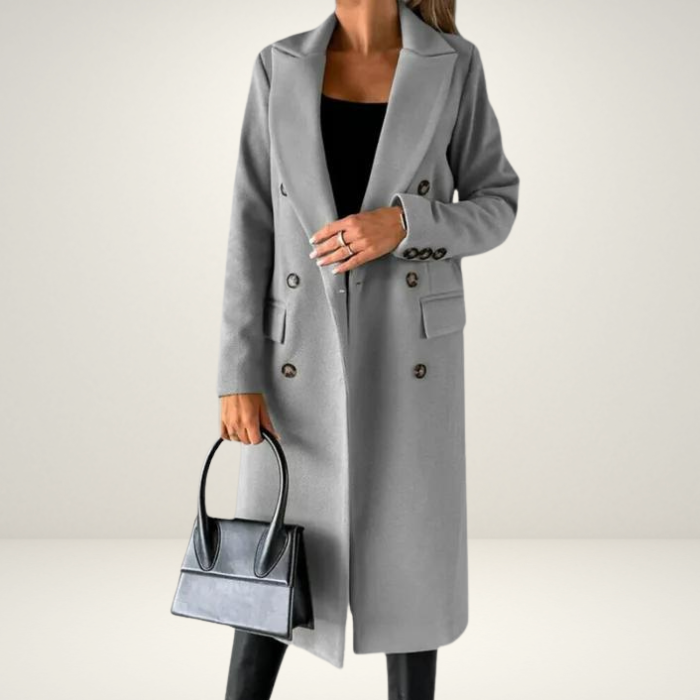 Women's versatile coat with double-breasted design – elegant timeless for autumn & winter