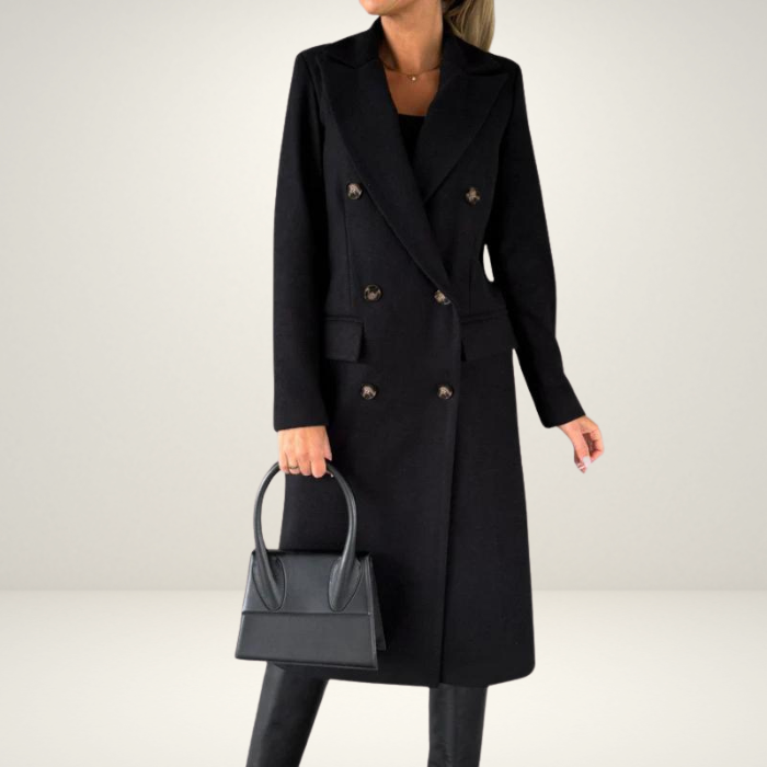 Women's versatile coat with double-breasted design – elegant timeless for autumn & winter