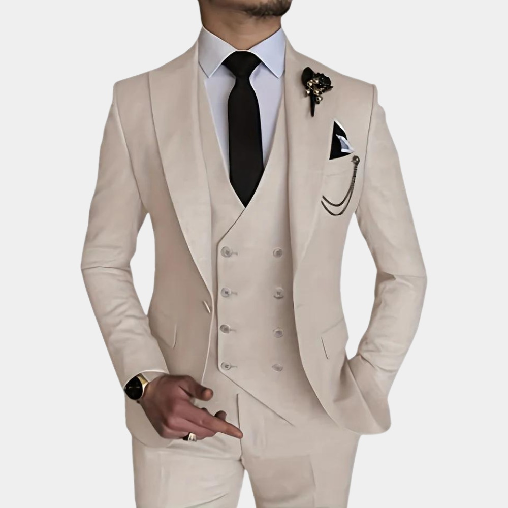 Eleganter dreiteiliger Herrenanzug für Hochzeiten und formelle Anlässe 0