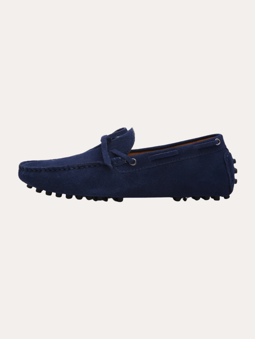 Ethan | Elegante Hochwertige Suède Driving Loafers in Marineblau 1