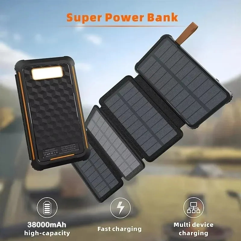 Faltbare Solar Powerbank 10000 mAh Wasserdicht für Outdoor Aktivitäten 4