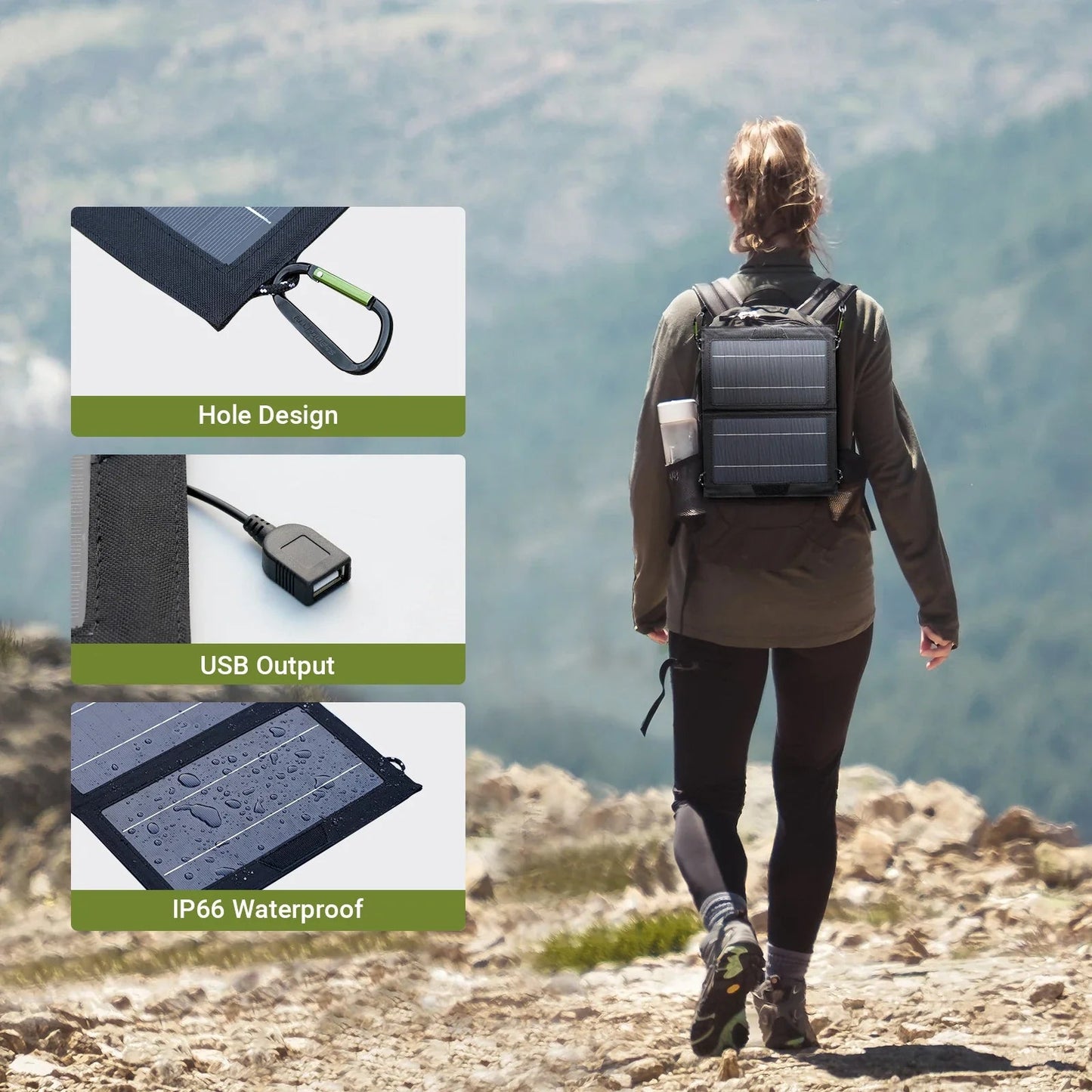 Faltbares 10W Solarpanel für Camping – Ultraleichtes USB-Ladegerät für Outdoor-Aktivitäten, Ideal für Smartphones und Tablets 0