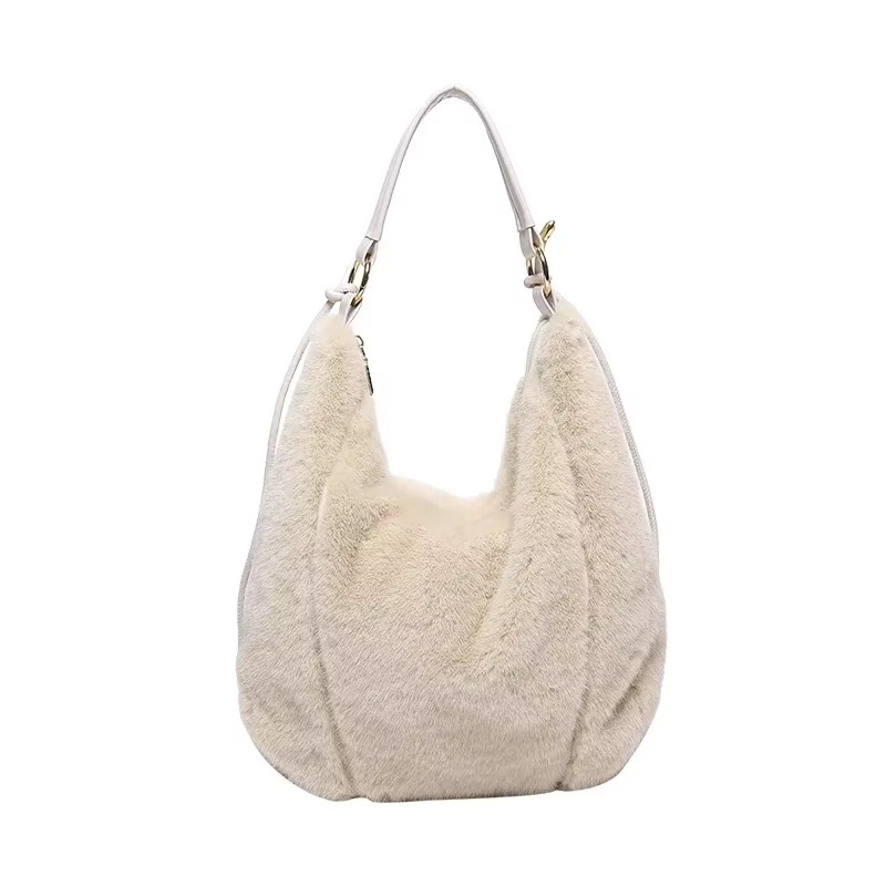 Flauschige Umhängetasche Damen mit Reißverschluss – Geräumige und Weiche Crossbody Bag für Freizeit und Winteroutfits 3