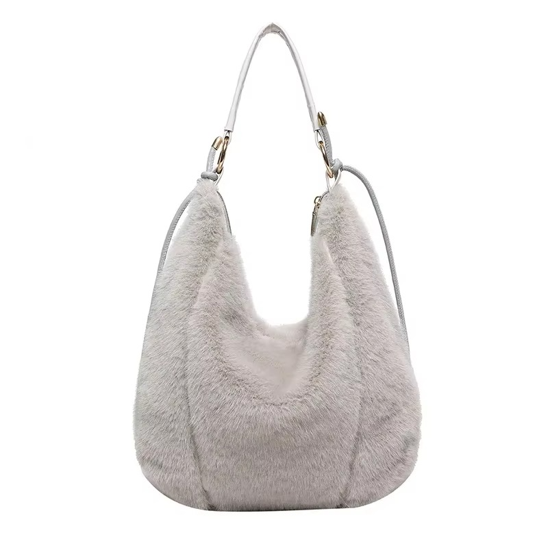 Flauschige Umhängetasche Damen mit Reißverschluss – Geräumige und Weiche Crossbody Bag für Freizeit und Winteroutfits 4