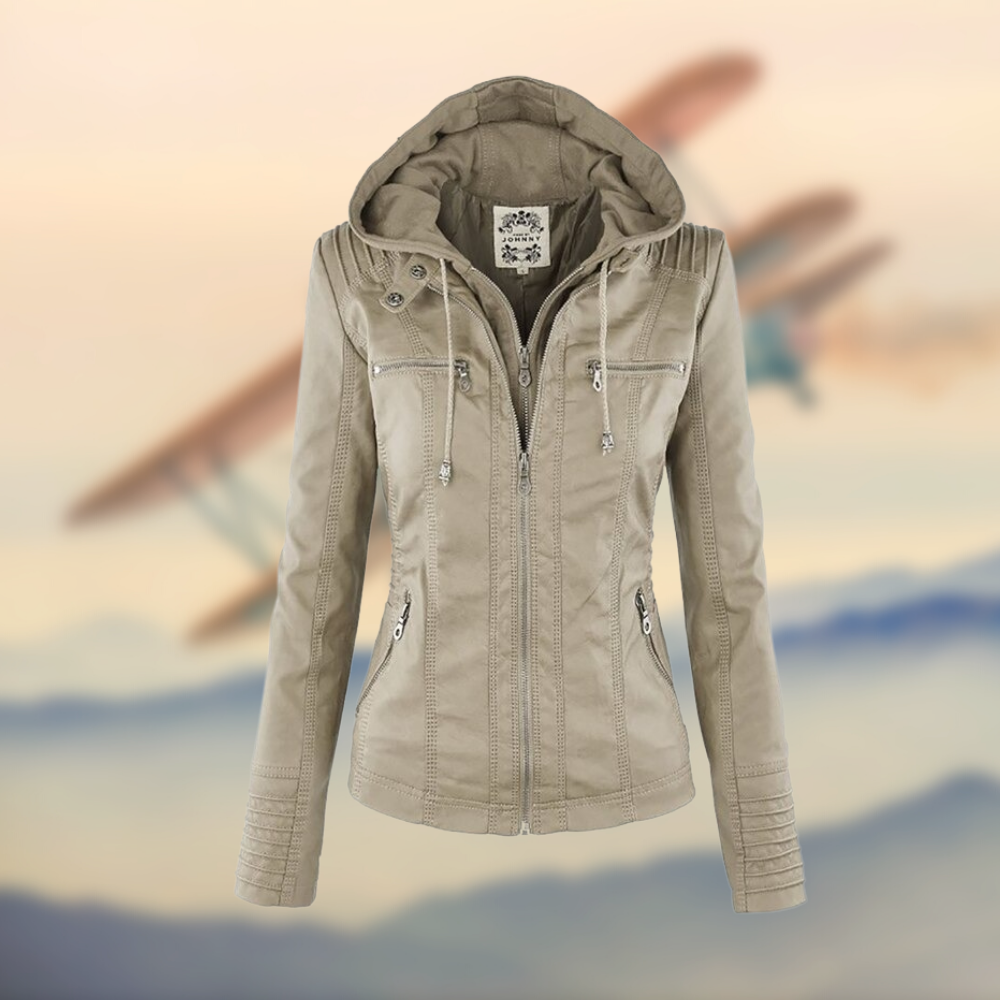 Flora | Damen Lederjacke mit Kapuze – Stylisch & Funktional 3