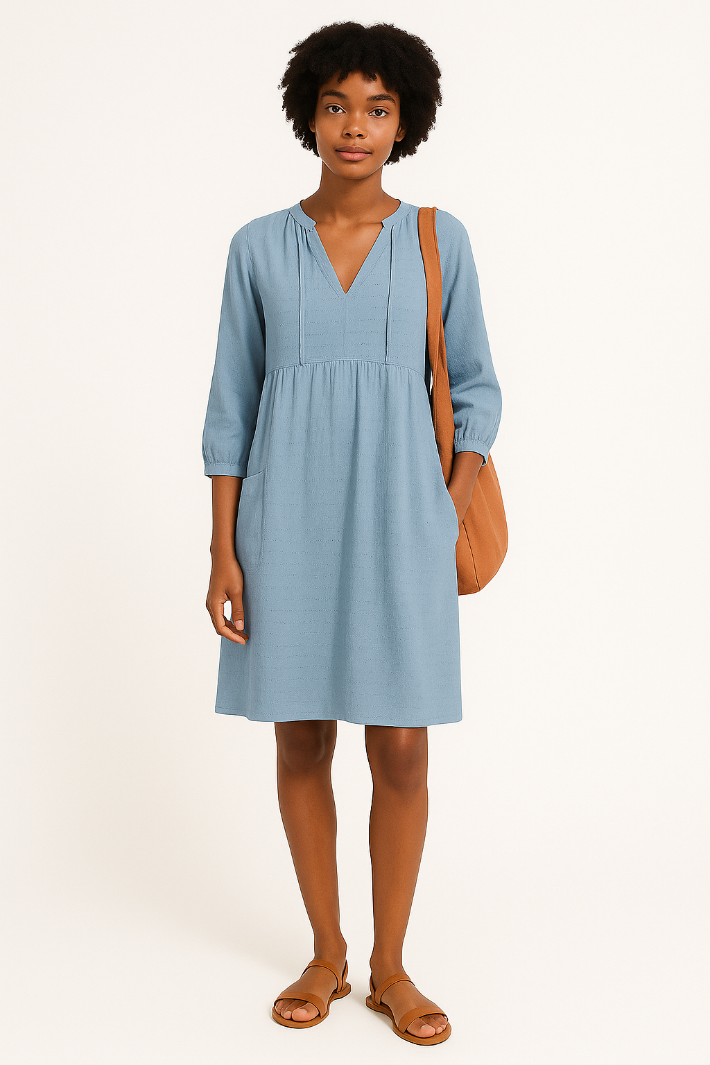 Damen Hemdkleid Blau Größe M Leinen - Lässiges Hemdblusenkleid für Freizeit und Alltag-2