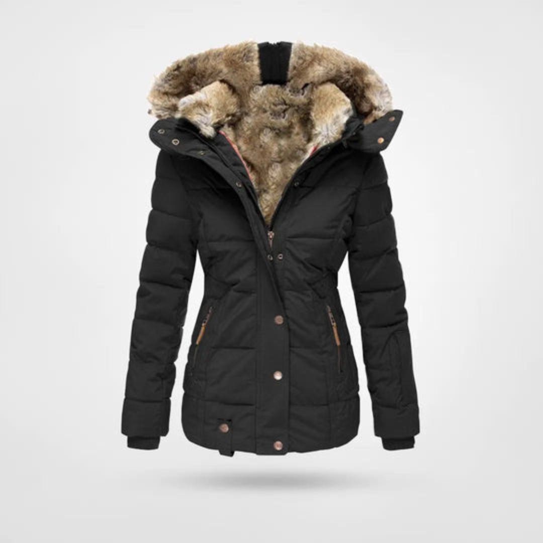 Freya | Elegante Damen Winter Pufferjacke im Parka Design 0