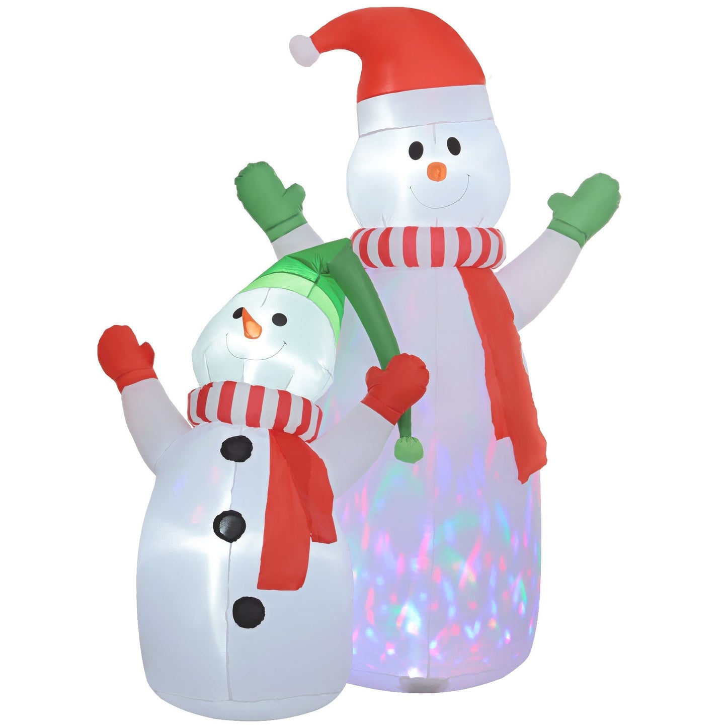 FrostyFamily – Große Weihnachtsdekoration Schneemann mit Kind und LED-Lichtern 0
