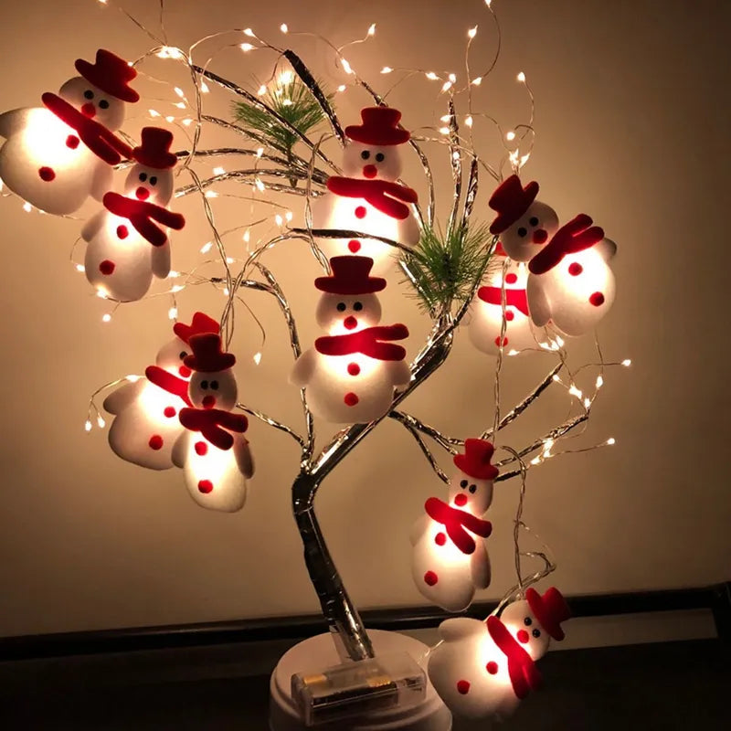 FrostyGlow – Schneemann-Weihnachtsbaumlichter und hängende Ornamente 1