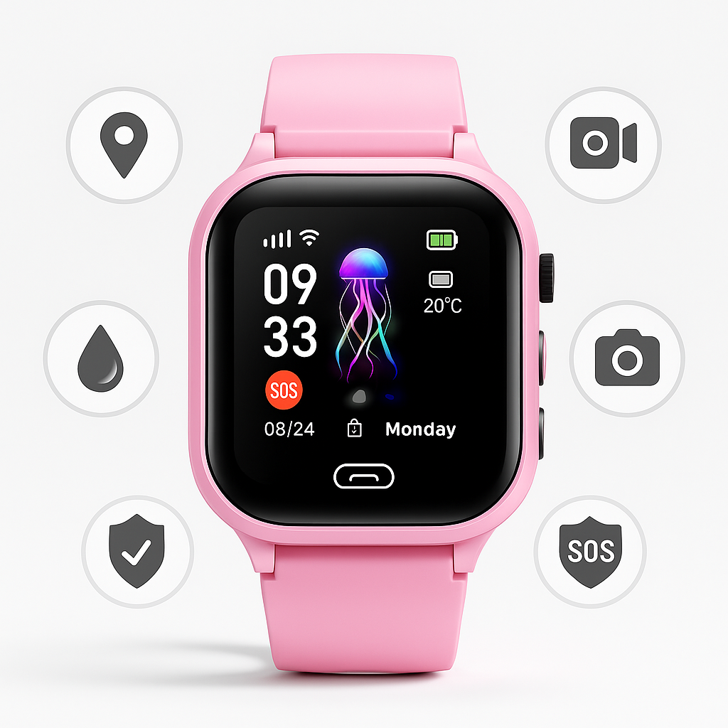 GPS Smartwatch für Kinder mit Echtzeit-Tracking, wasserdichtem Design und integrierter Kamera – Ideal für aktive Kinder 1