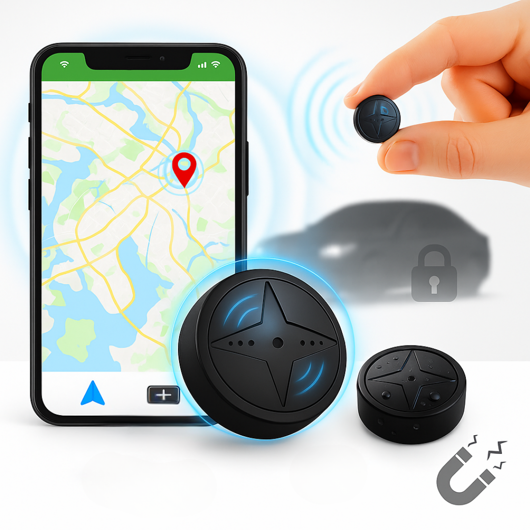 GPS Tracker für Auto mit Magnetmontage – Echtzeit-Überwachung, Wasserdicht, Kompakt und Wiederaufladbar 0