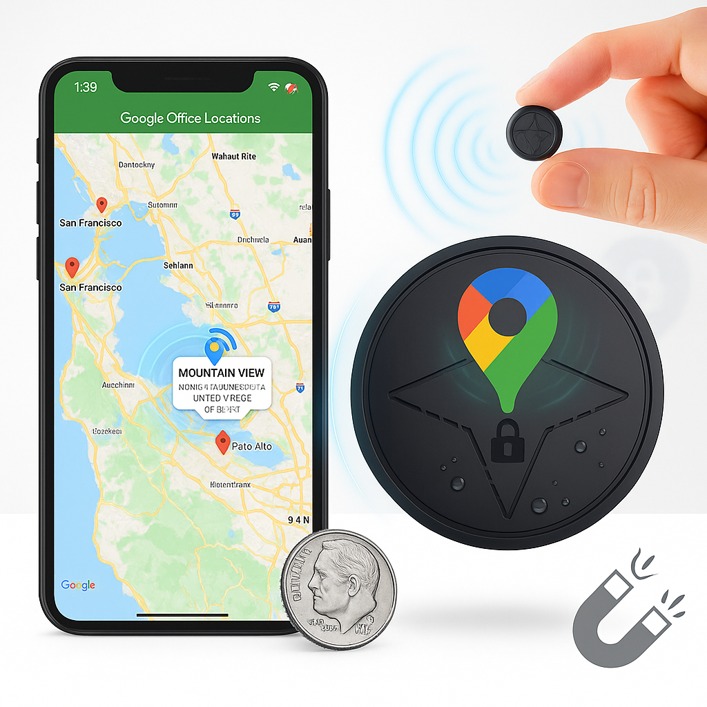 GPS Tracker für Auto mit Magnetmontage – Echtzeit-Überwachung, Wasserdicht, Kompakt und Wiederaufladbar 1