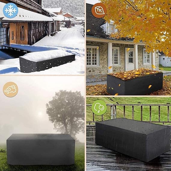 Gartenmöbel Abdeckung Wasserresistent Polyester UV-Schutz Schutzhülle für Allwetterschutz 2