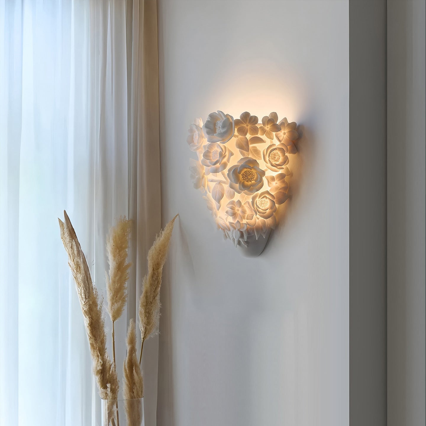 Glimora | Ästhetische Keramik-Blumen-Wandlampe 1