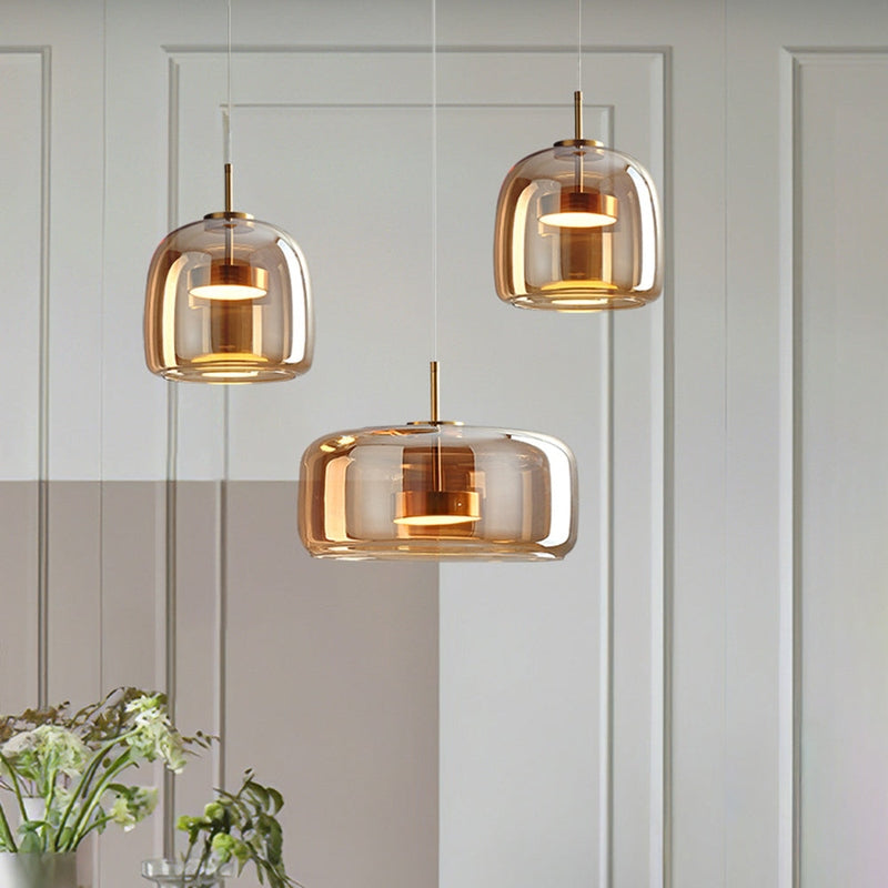 GoldenGlow – Retro-Gold-LED-Pendelleuchten aus Glas 2