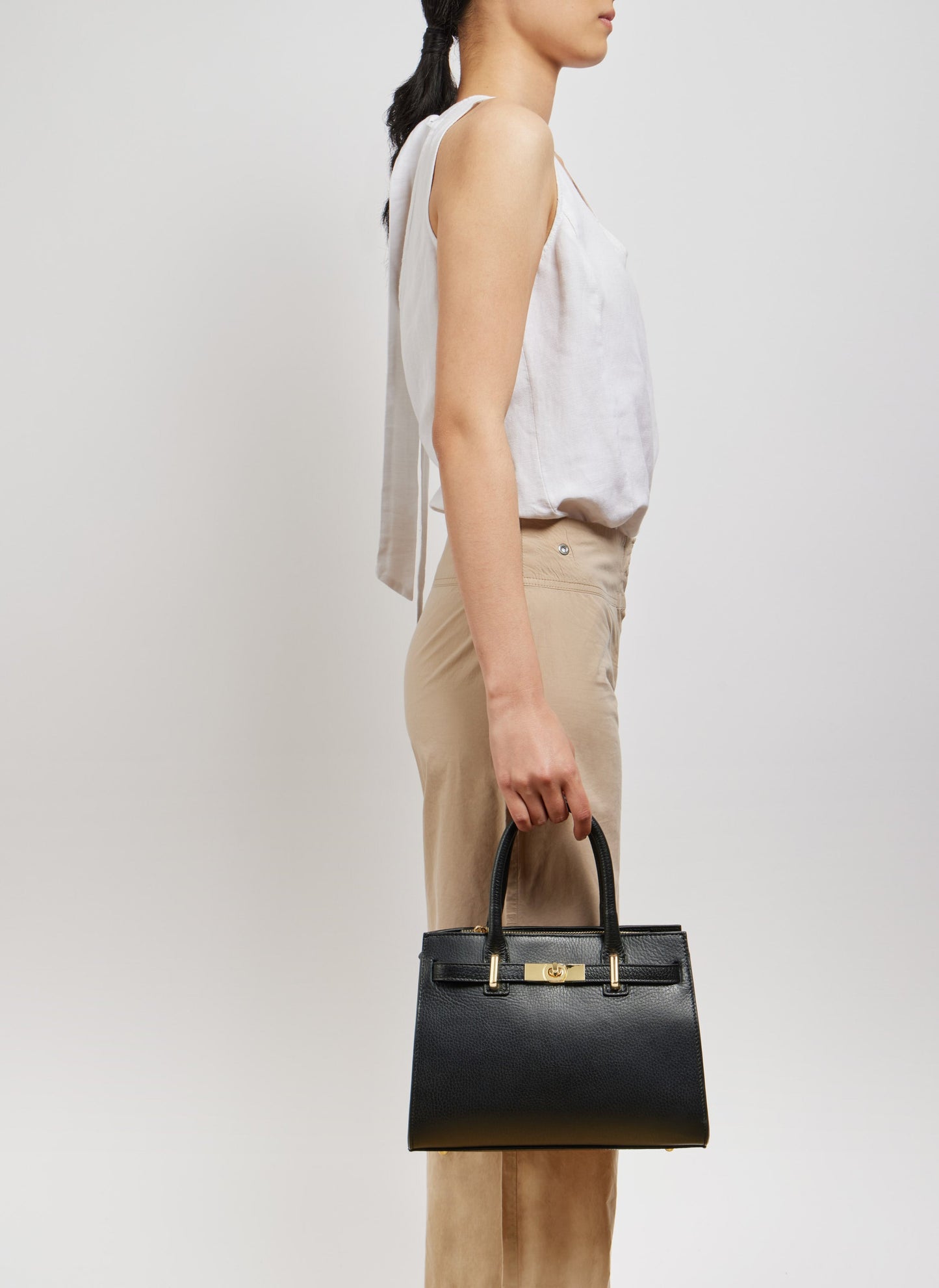Grace Bag aus schwarzem Togo-Leder 5