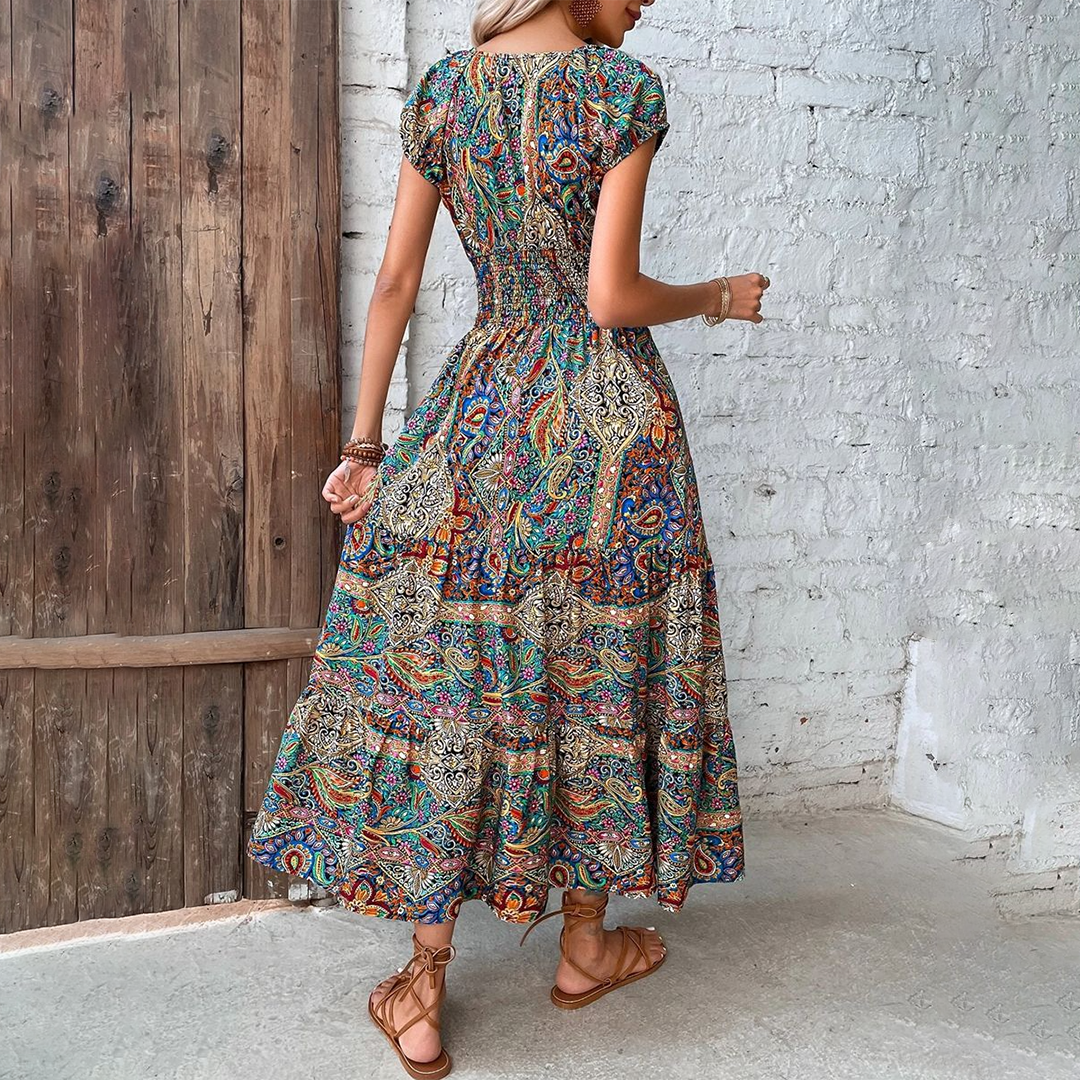 Elvira - Modisches Damenkleid Boho-Sommerkleid In Lebhaften Farben-5