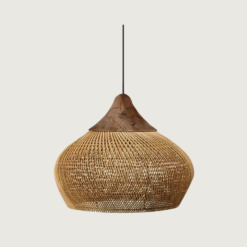 Handgefertigte Rattan Pendelleuchte im Boho-Stil – Hängelampe für Esszimmer, Wohnzimmer und Schlafzimmer 0