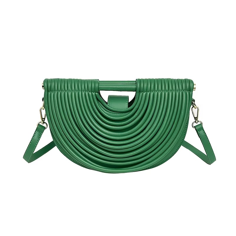 Handgewebte Abendtasche mit Halbmondmuster aus Seil 5