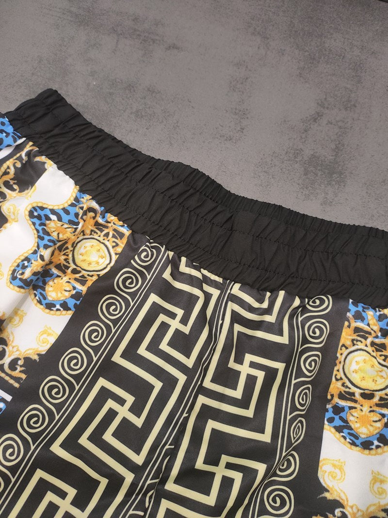 Männer Sommer Set Kurzarm Hemd Atmungsaktiv Baumwolle Shorts-6
