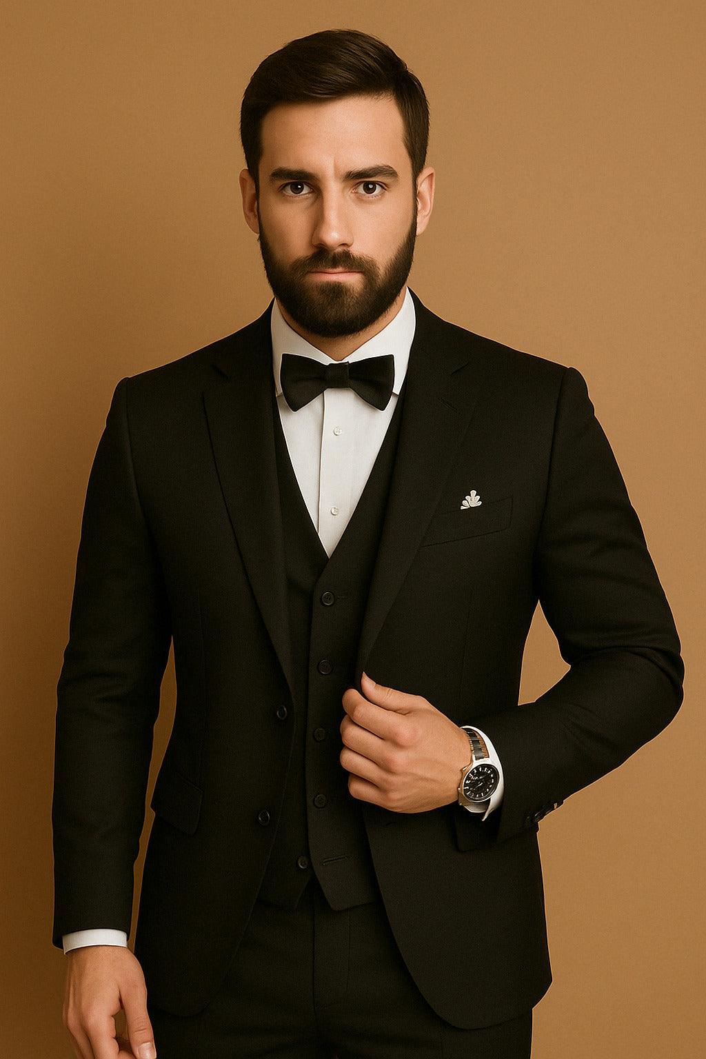 Eleganter Herrenanzug 3-teilig - Atmungsaktives Polyester für Komfort und Stil-2