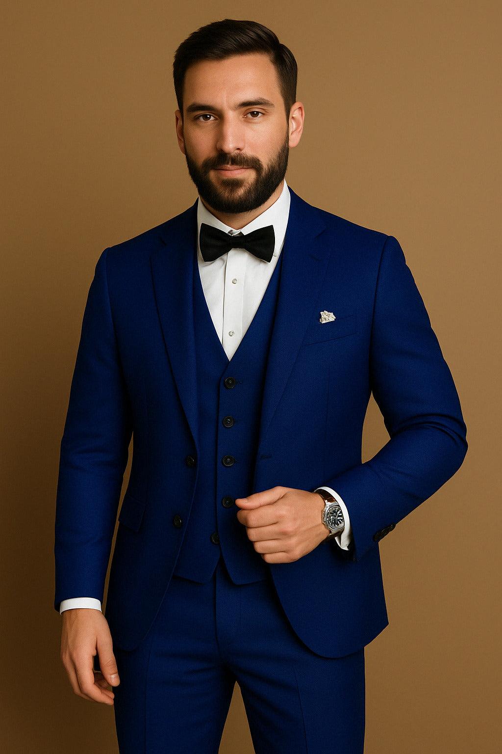 Eleganter Herrenanzug 3-teilig - Atmungsaktives Polyester für Komfort und Stil-4