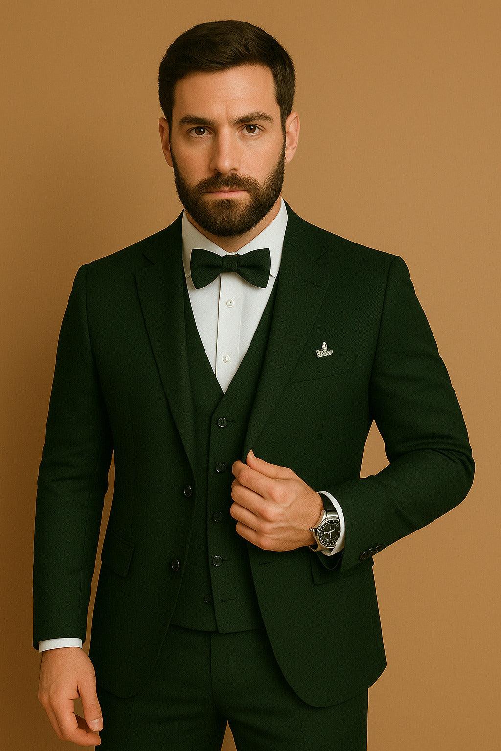 Eleganter Herrenanzug 3-teilig - Atmungsaktives Polyester für Komfort und Stil-5