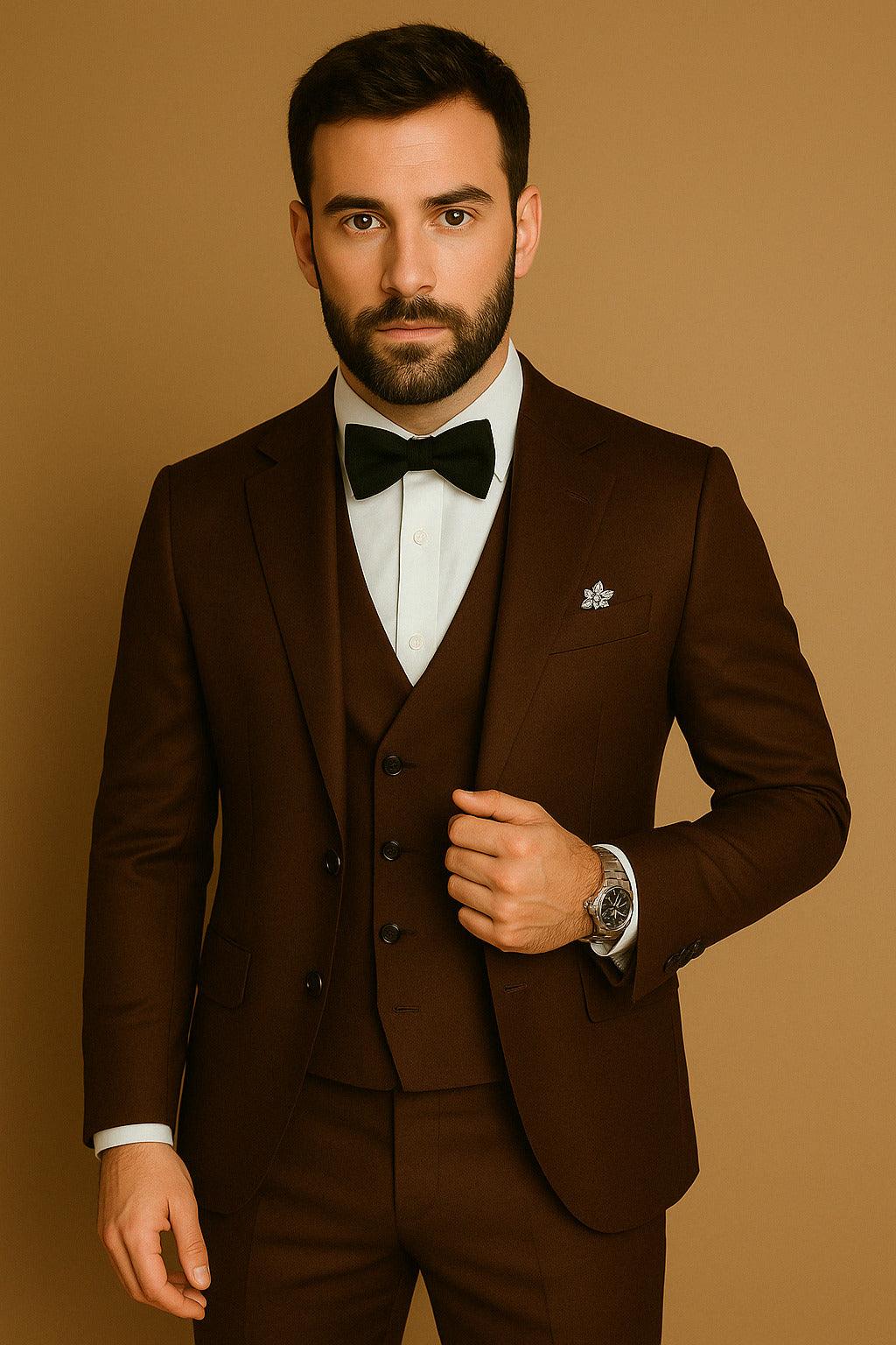 Eleganter Herrenanzug 3-teilig - Atmungsaktives Polyester für Komfort und Stil-1