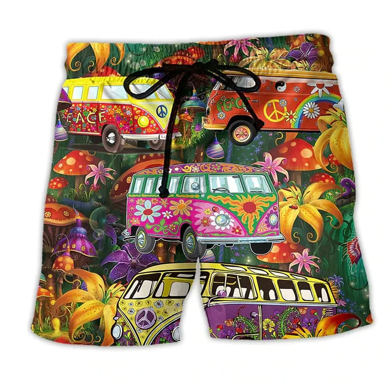 Herren Badehose Graffiti Design Leicht Schnell Trocknend Sommer Shorts 0