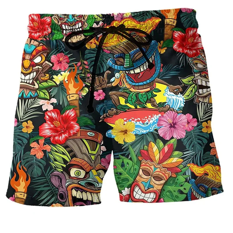 Herren Badehose Graffiti Design Leicht Schnell Trocknend Sommer Shorts 2